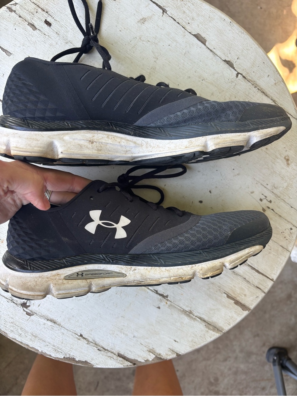 Under Armour Men’s Black and Gray Athletic Running Sneakers